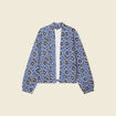 Gilet imprimé manches longues bleu femme