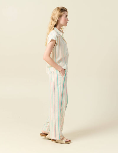 Blouse manches courtes blanc femme