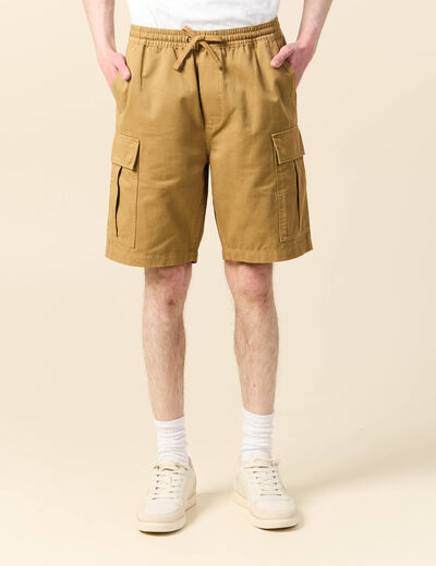 Bermuda droit cargo camel homme