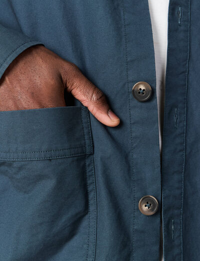 Surchemise manches longues bleu marine homme