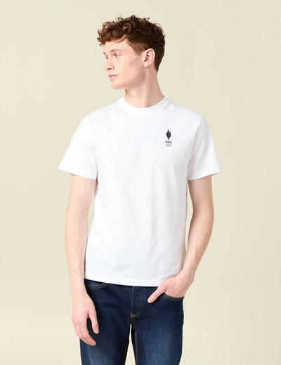 T-shirt manches courtes blanc homme