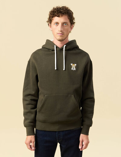 Sweat effet polaire manches longues vert kaki homme