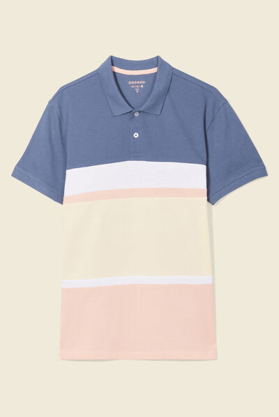 Polo éco-responsable bleu gris homme