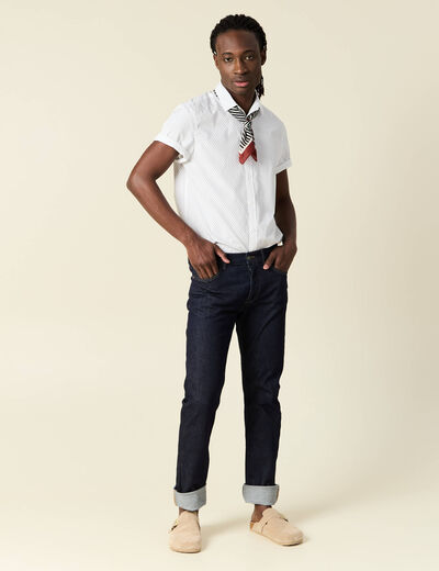 Chemise manches courtes blanc homme