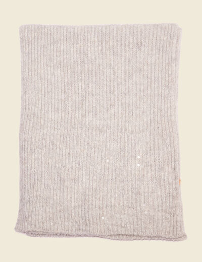Écharpe sequins gris femme