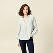 Blouse manches longues vert olive femme