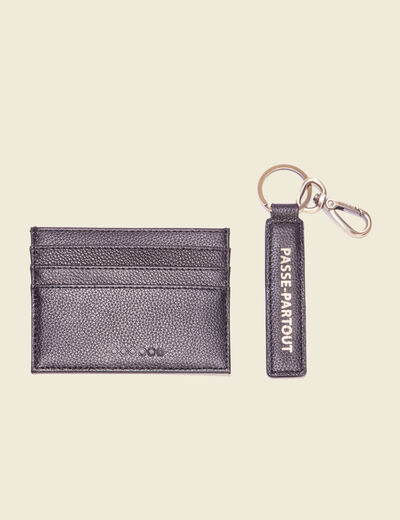 Porte-cartes et porte-clés noir homme
