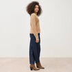 Pull droit col v manches longues camel femme