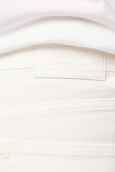 Jeans tapered 5 poches denim blanc homme