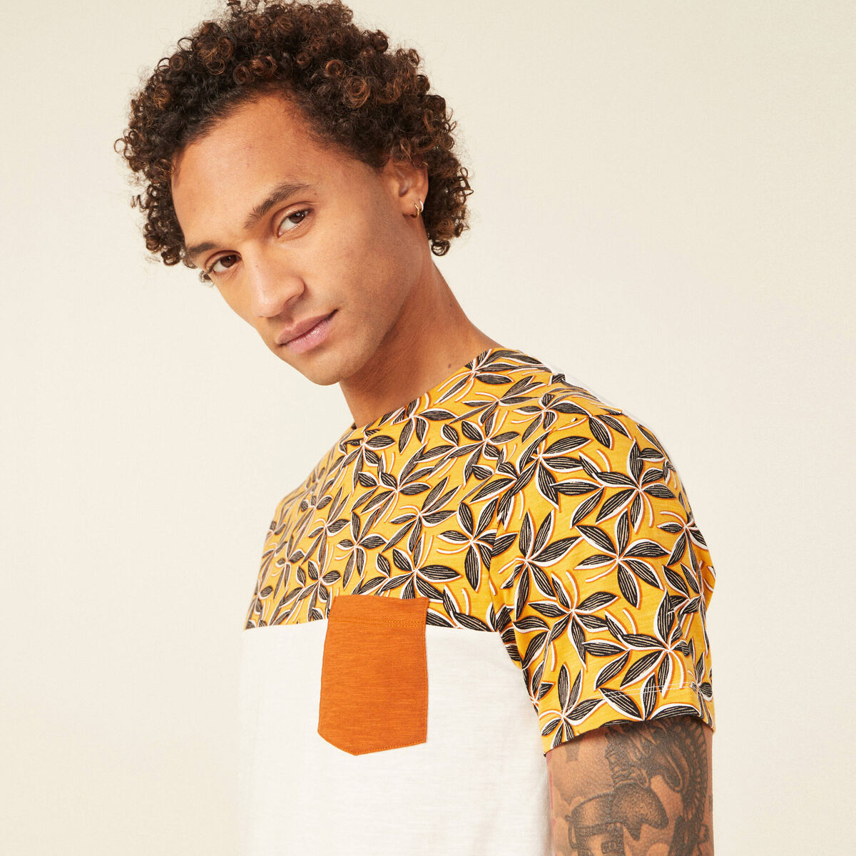 T-shirt manches courtes jaune homme
