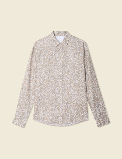 Chemise manches longues beige homme