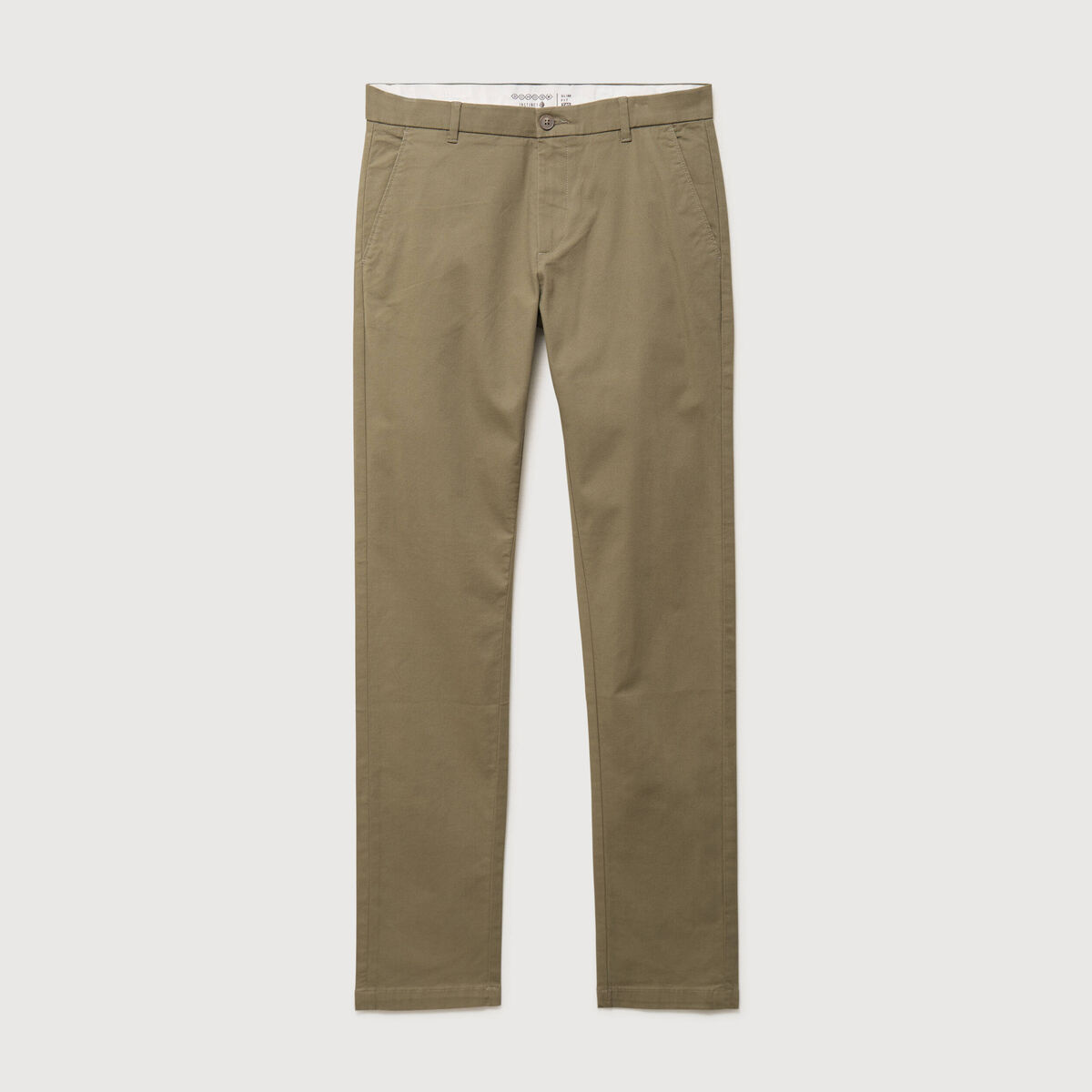 Pantalon chino slim vert kaki homme