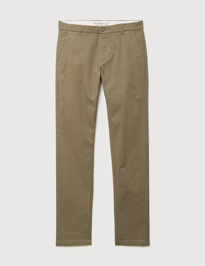 Pantalon chino slim vert kaki homme