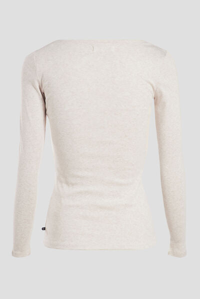 T-shirt femme maille unie Instinct beige femme