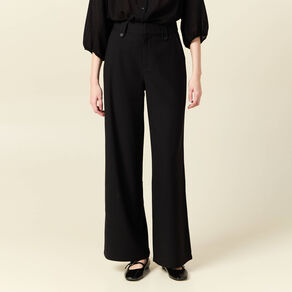 Pantalon large fluide noir femme