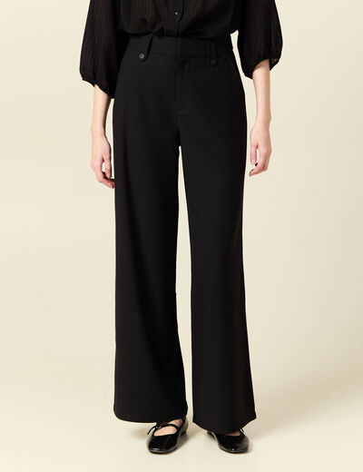 Pantalon large fluide noir femme