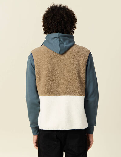 Gilet sans manches zippé marron homme