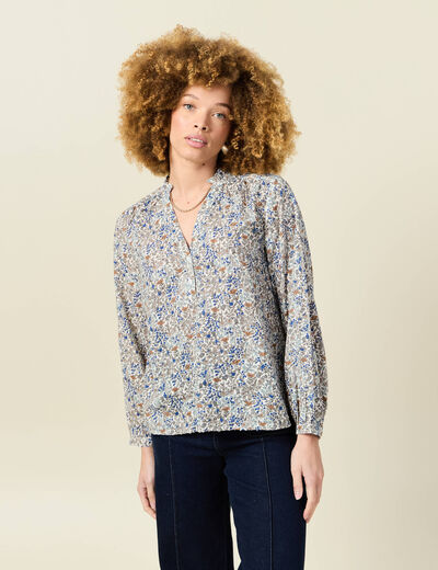 Blouse manches longues bleu clair femme