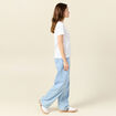 T-shirt cintr&eacute; col rond manches courtes blanc femme
