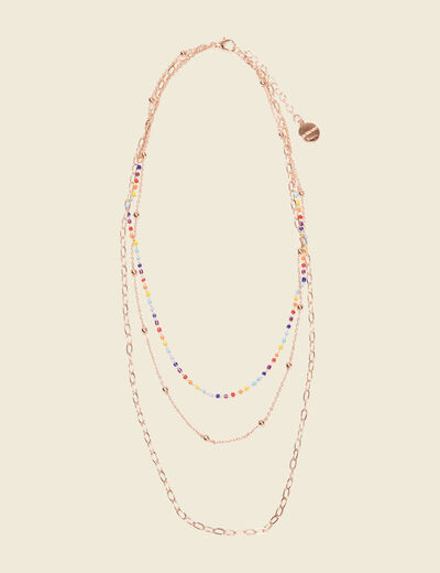 Collier 3 rangs couleur or femme