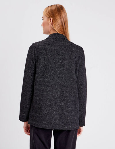 Veste droite manches longues noir femme
