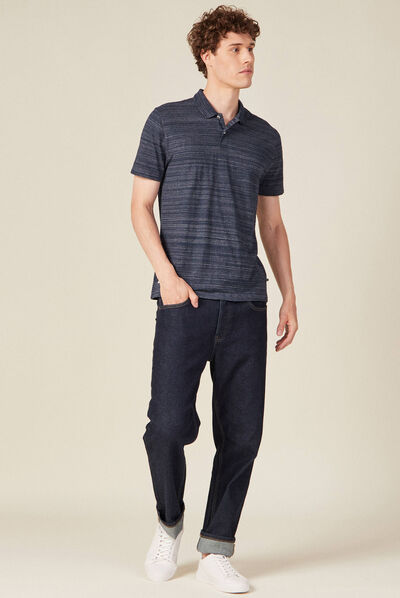 Polo manches courtes bleu marine homme