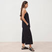 Combinaison salopette col carr&eacute; noir femme