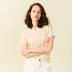 T-shirt manches courtes creme femme