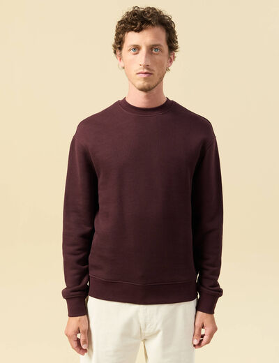 Sweat manches longues bordeaux homme