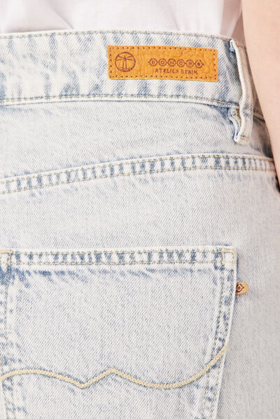 Jeans slouchy denim snow bleu femme