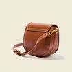 Sac besace arrondi marron femme