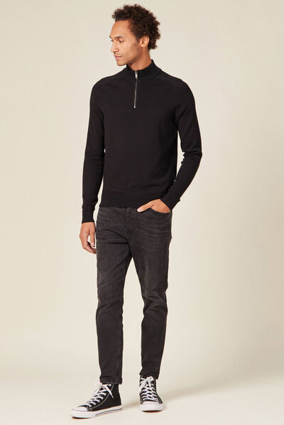 Pull manches longues noir homme
