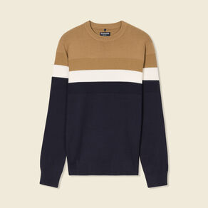 Pull manches longues bleu marine homme