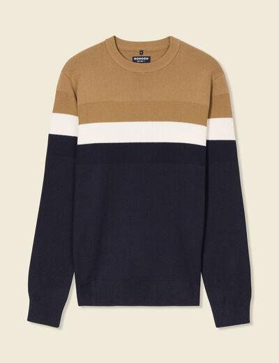 Pull manches longues bleu marine homme