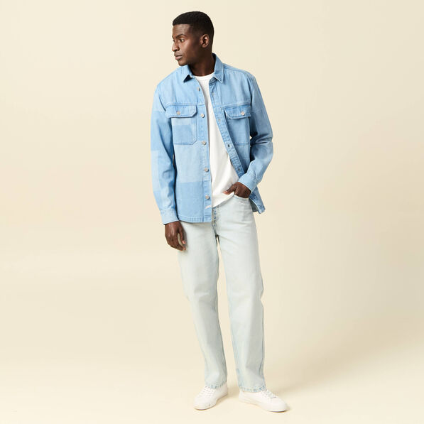 Surchemise en jean denim bleach homme