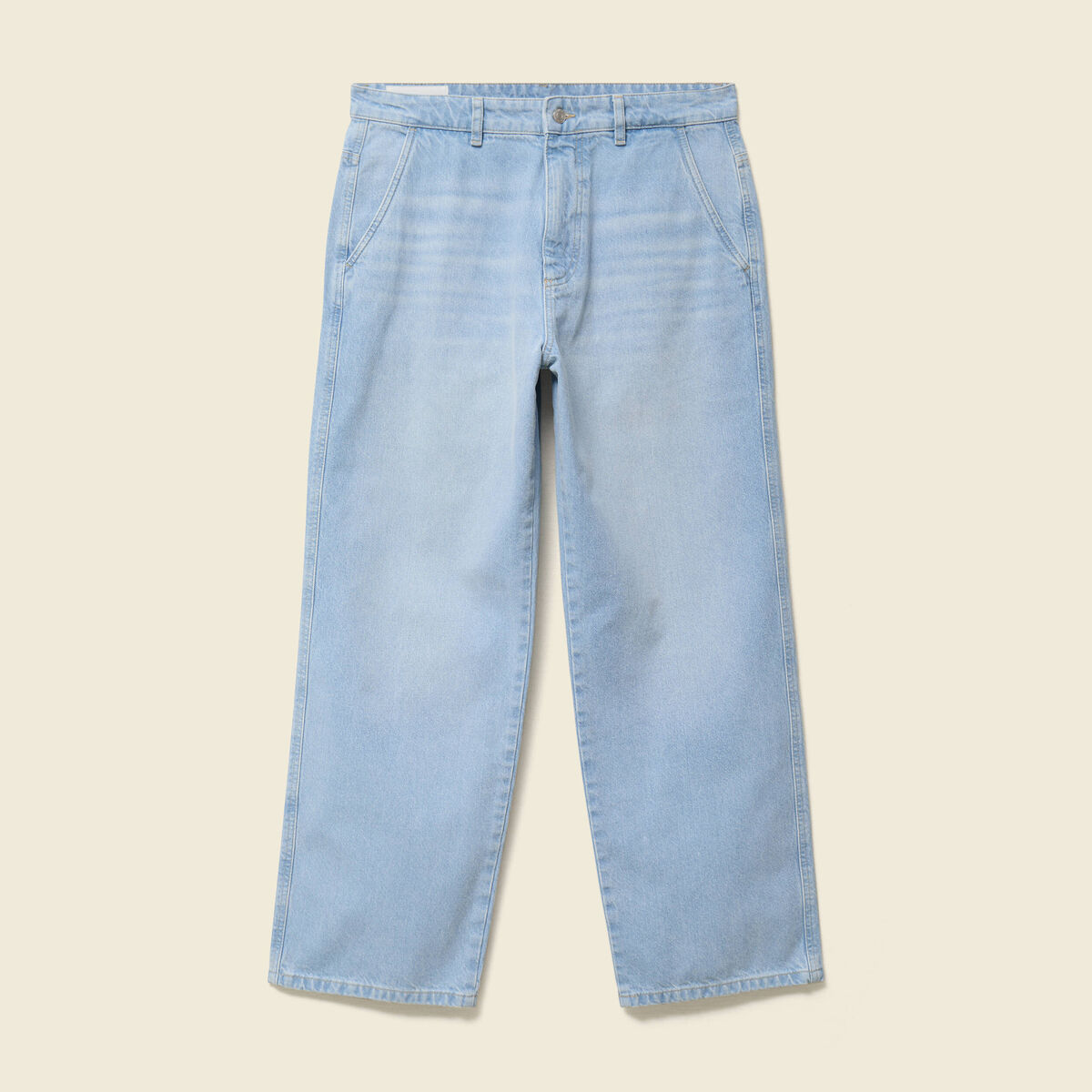 Jeans loose longueur 32 en coton denim snow bleach homme