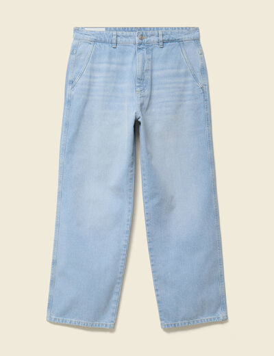 Jeans loose longueur 32 en coton denim snow bleach homme