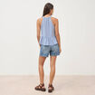 Top droit sans manches bleu electrique femme
