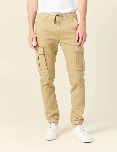 Pantalon battle bas resserré beige homme