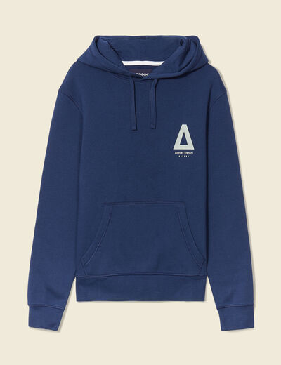 Sweat à capuche bleu marine homme
