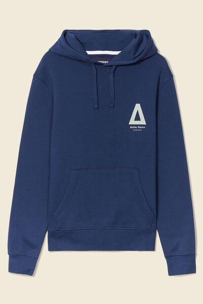 Sweat à capuche bleu marine homme