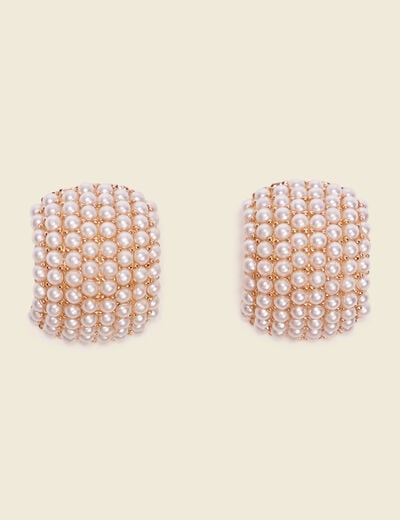 Boucles d'oreilles clous blanc femme
