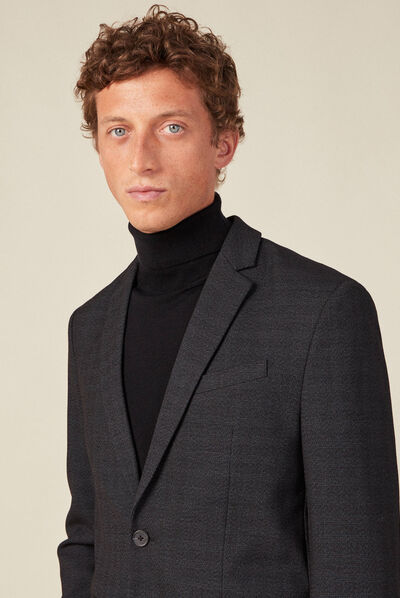 Veste blazer ajustée noir homme