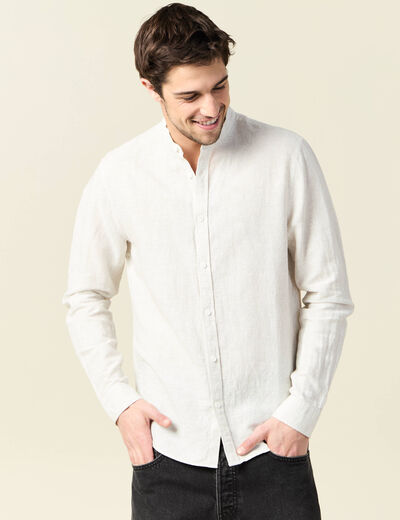 Chemise manches longues gris homme