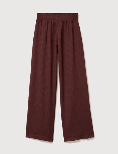 Pantalon loose avec ceinture marron cognac femme