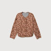 Veste droite manches longues col rond camel femme