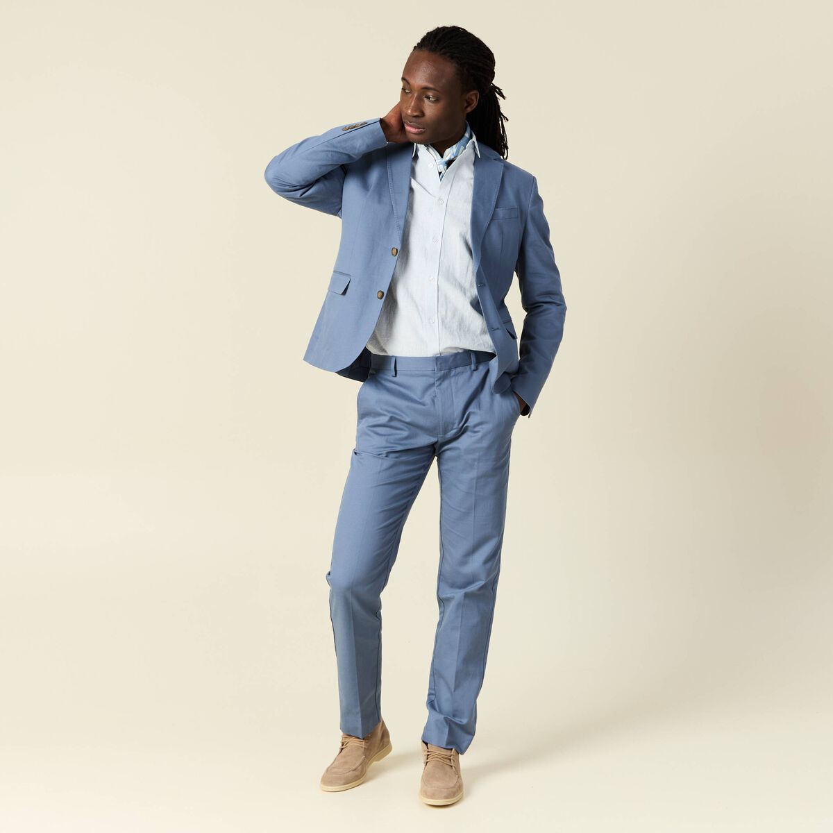 Chemise manches longues bleu ciel homme