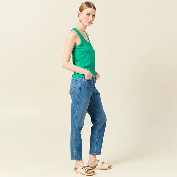 Débardeur éco-responsable vert turquoise femme