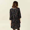 Robe &eacute;vas&eacute;e manches 3/4 noir femme