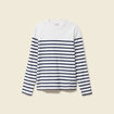 T-shirt ajust&eacute; col rond manches longues ecru homme